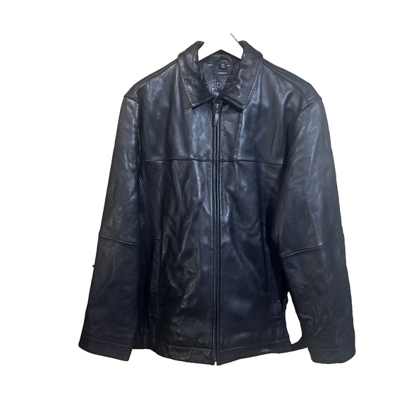 Vintage Claiborne Genuine Lambskin Leather Bomber Jacket Mens
